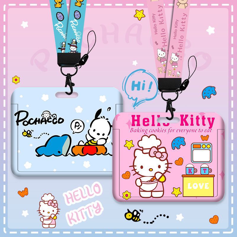 Ví Đựng Thẻ Bằng Nhựa Cứng Trong Suốt Hình HELLO KITTY Phong Cách Mới 2023