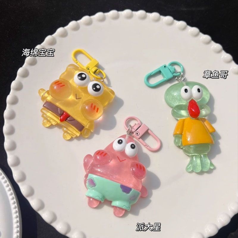 Móc Khóa Trong Suốt Hình Patrick Hoạt Hình Dễ Thương