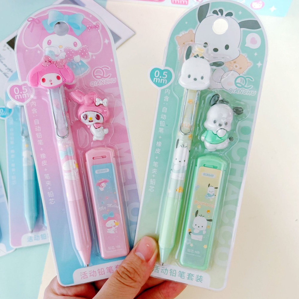SANRIO Bút Chì Tự Động Ngòi 0.5m Hình Melody / Chó Cinnamon Đáng Yêu Cho Bé