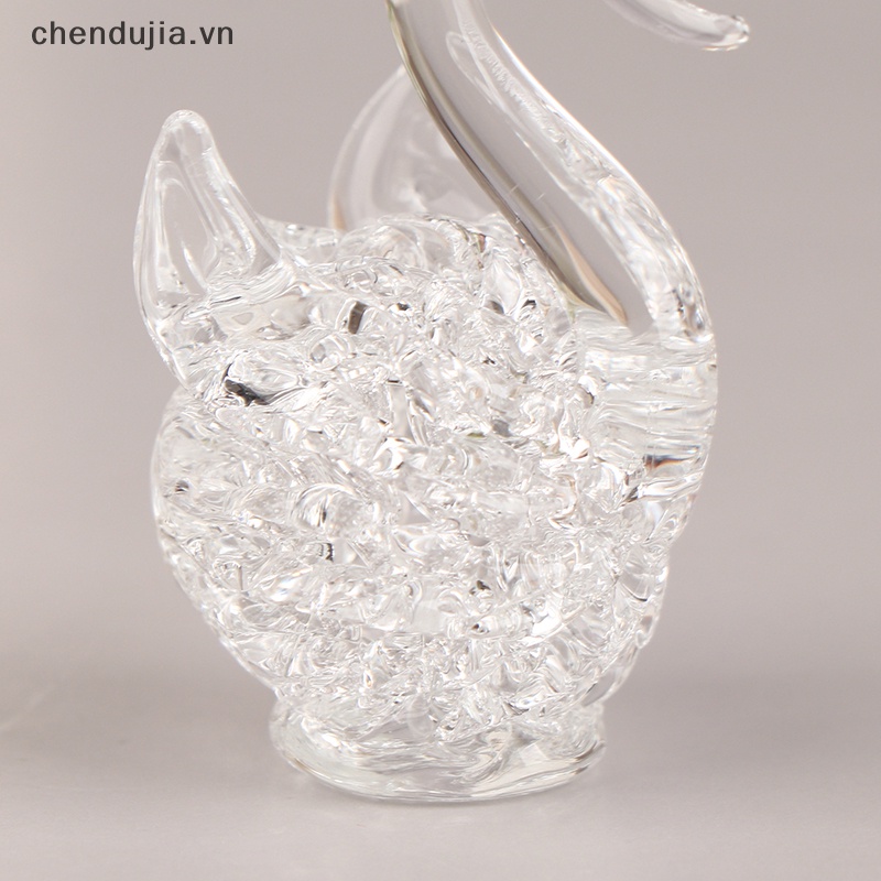 1 Bức Tượng Thiên Nga Bằng Thủy Tinh Tinh Tinh Thể Trang Trí Bàn Làm Việc