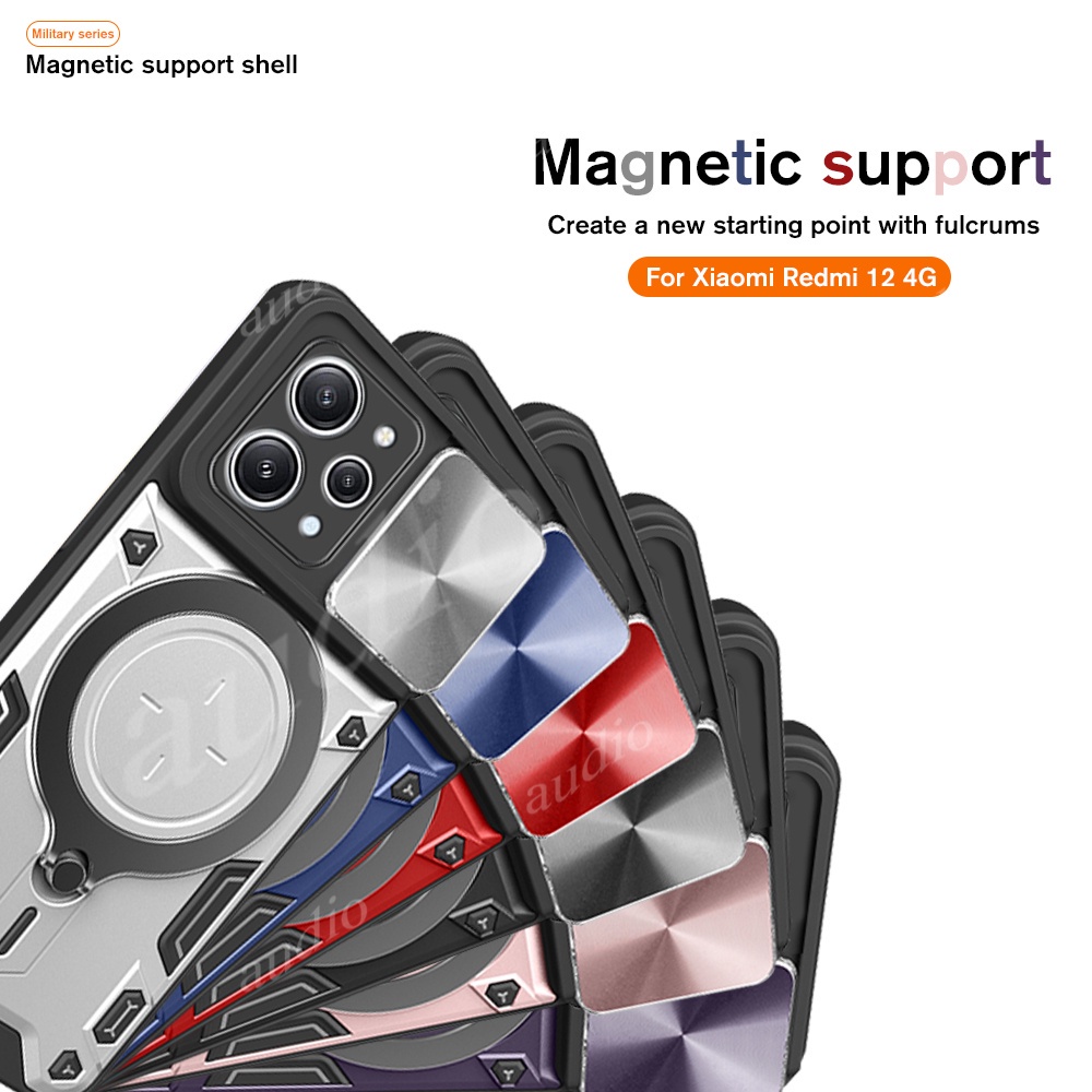 Ốp Điện Thoại Cứng Có Nhẫn Đỡ Cho Xiaomi Redmi 12 4G Redmi12 2023 Redmi12 4G