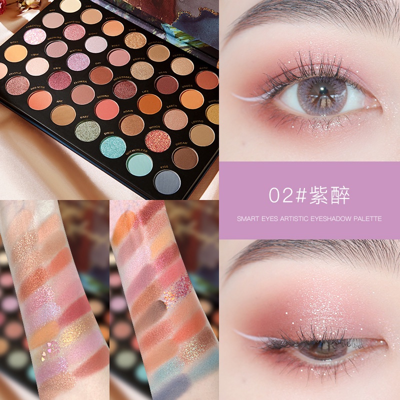 Bảng mắt Novo 40 ô Smart Eyes Artistic Eyeshadow Palette Đủ Màu Nhũ Lì Phấn Mịn KUROMI Lên Màu Rõ Nét