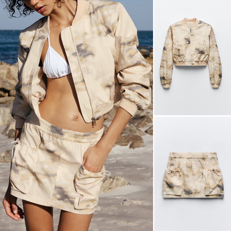 Set Áo Khoác Bomber + Chân Váy Mini Hiệu Zara Thời Trang Mùa Hè Xinh Xắn Cho2010777 6929501