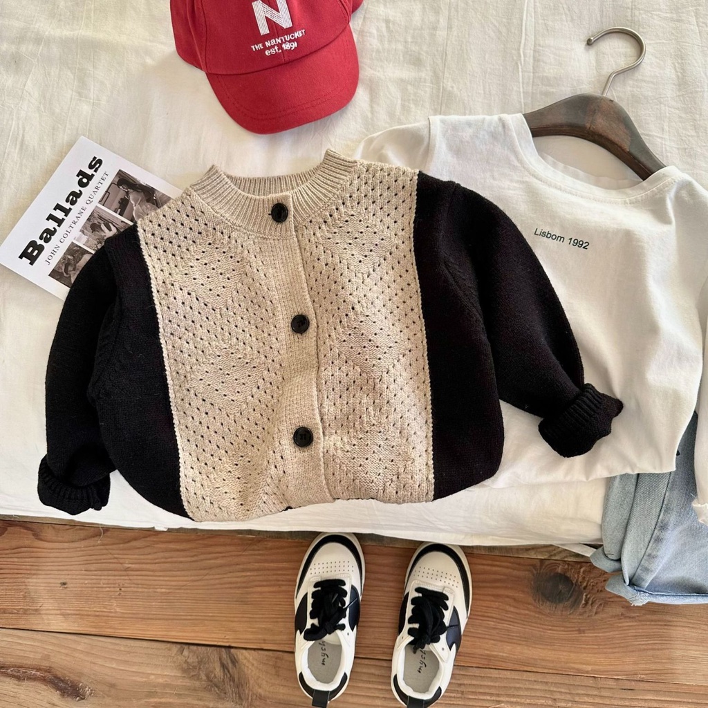 Áo Len Cổ Tròn Màu Trơn Phong Cách Hàn Quốc Mới Cho Bé Trai