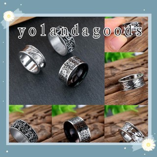 ☆YOLA☆ Men Animal Halloween Gothic Punk Rings Giant Wolf Fashion Accessories Rock Jewelry Titanium Steel Vintage Biker