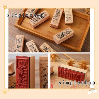 ❀SIMPLE❀ New Girls Stamps Sewing Wooden Plant Tree Stamps Scrapbooking DIY Crafts Vintage Rubber Stamps
