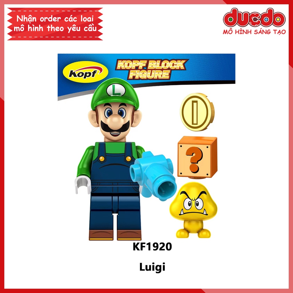 Minifigures nhân vật Super Mario Bros siêu đẹp - Đồ chơi Lắp ghép Xếp hình Mô hình Mini Kopf KF6186