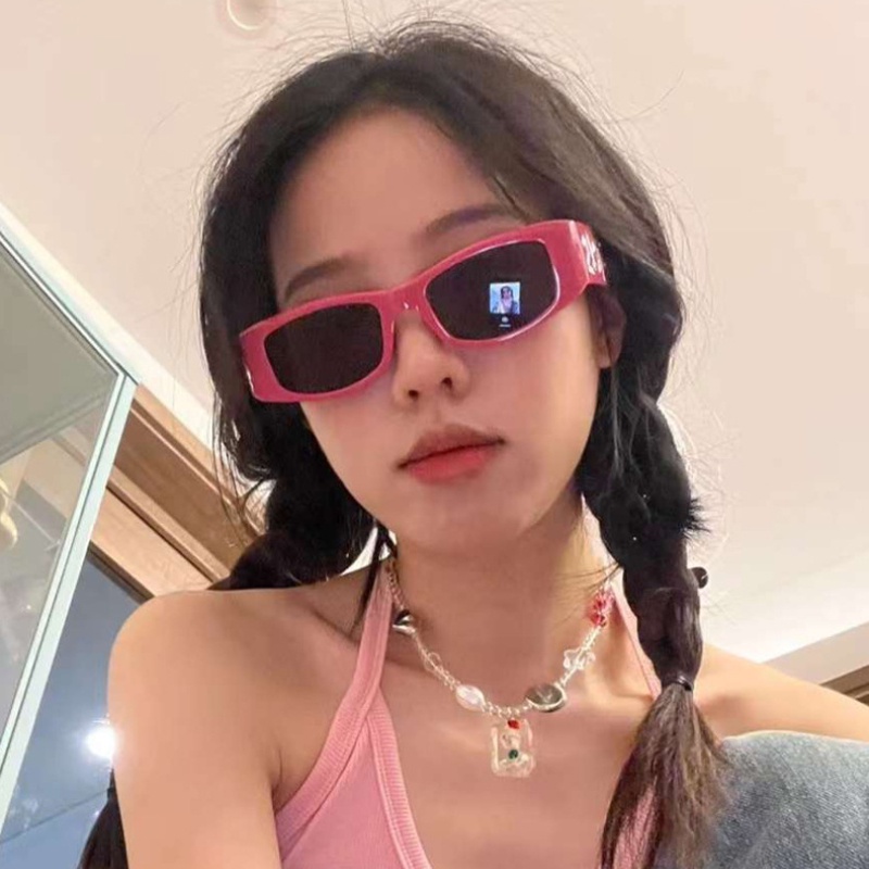 Kính Mát Chống Tia UV Màu Hồng Thời Trang Phương Tây Cho Nữ