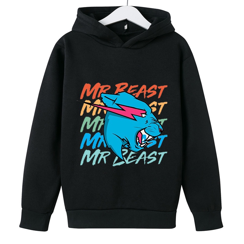 Áo Hoodie Tay Dài In Hình Mr Beast Dễ Thương Cho Bé 3-15 Tuổi