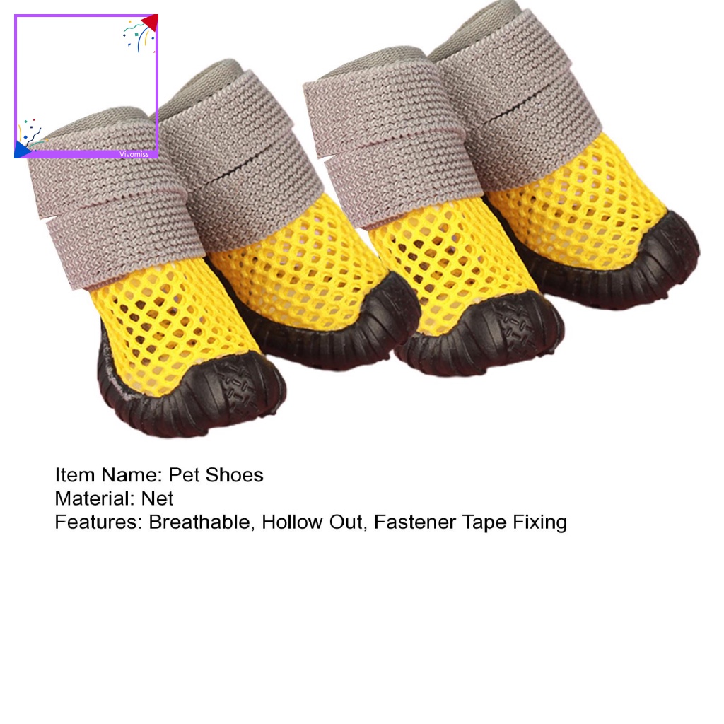 Bộ 4 Giày Bốt Đi Mưa Siêu Nhẹ Đa Năng Thời Trang Mùa Hè Cho Thú Cưng
