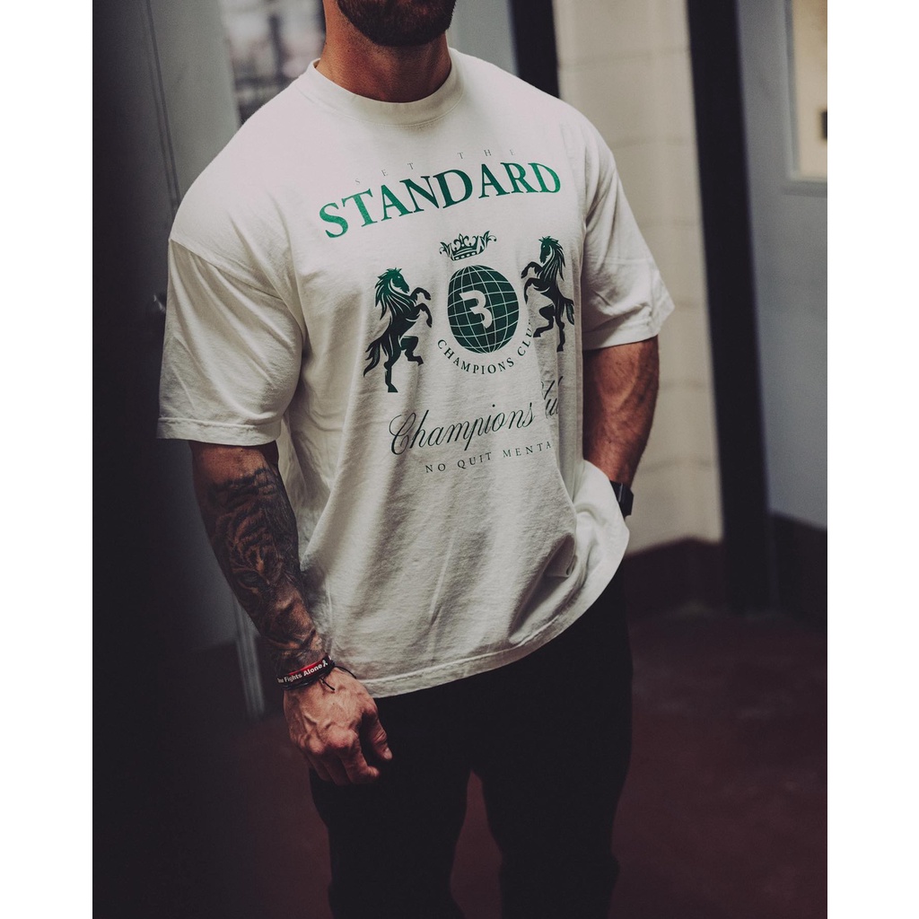 Ready stock paucris 'match lux stretch-cotton print sporty loose crewneck short-sleeved t-shirt