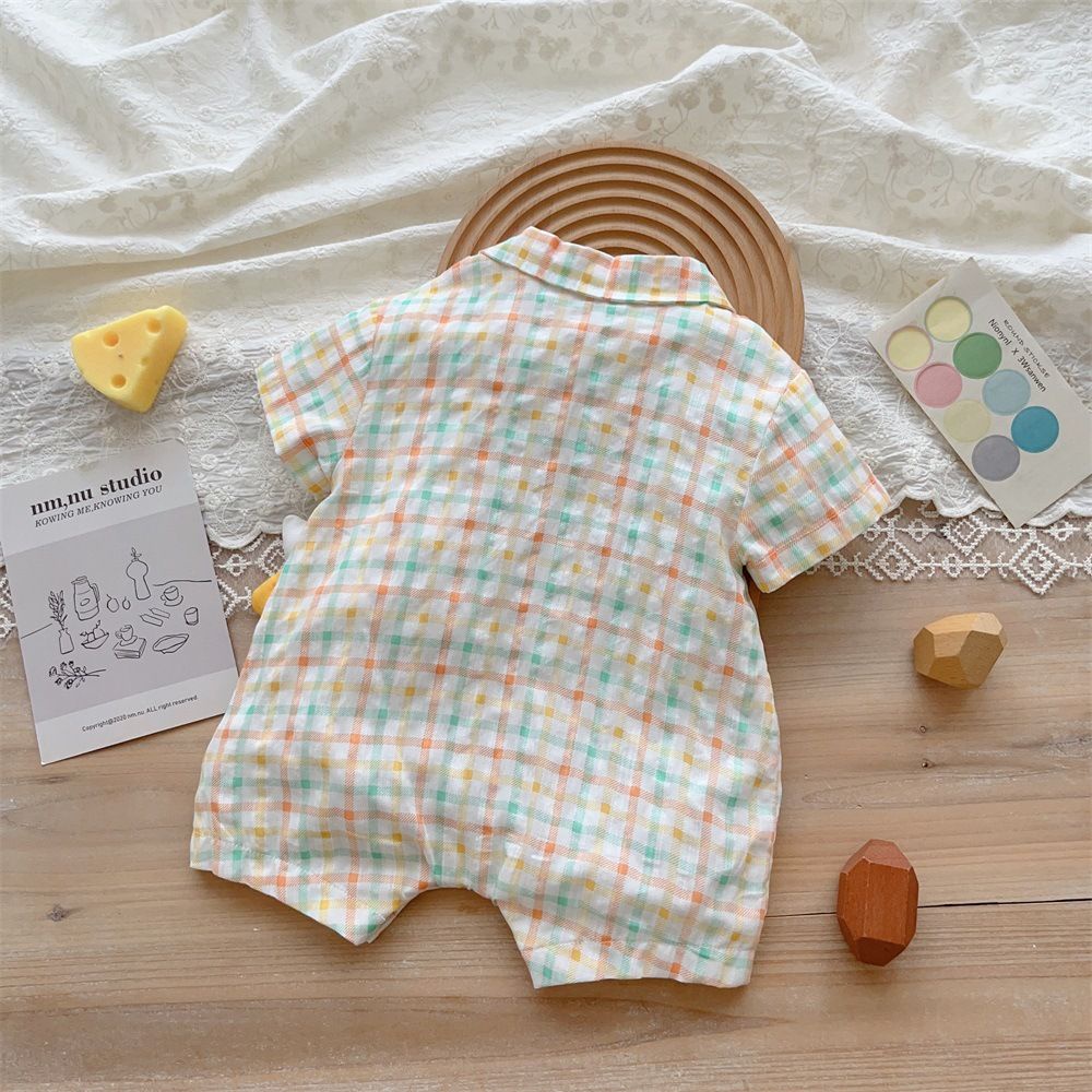 Bộ Áo Liền Quần Tay Ngắn In Hình Vịt Dễ Thương Thời Trang Mùa Hè Cho Bé