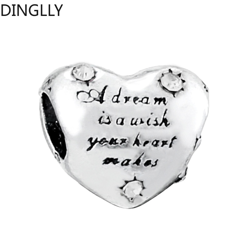 Hạt Xâu Chuỗi Bằng Hợp Kim Bạc Màu Sắc Trắng Hình Trái Tim Dùng Làm Trang Sức Diy