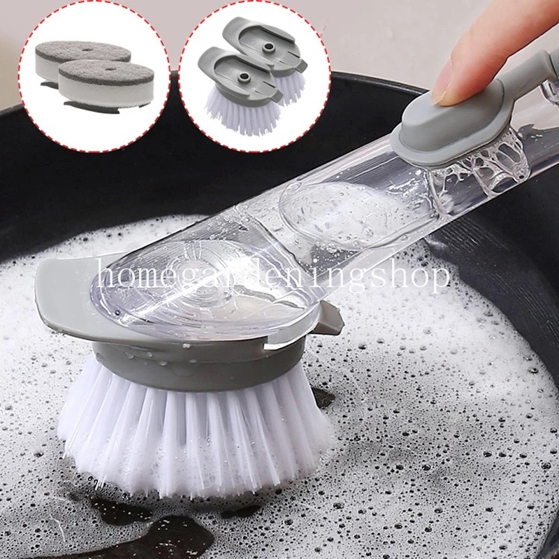 Cọ Rửa Chén / Xà Phòng Tự Động Có Tay Cầm Dài Tiện Dụng Cho Nhà Bếp