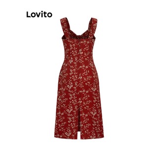 Đầm hoa Lovito boho cho nữ LNE11047 (màu đỏ)