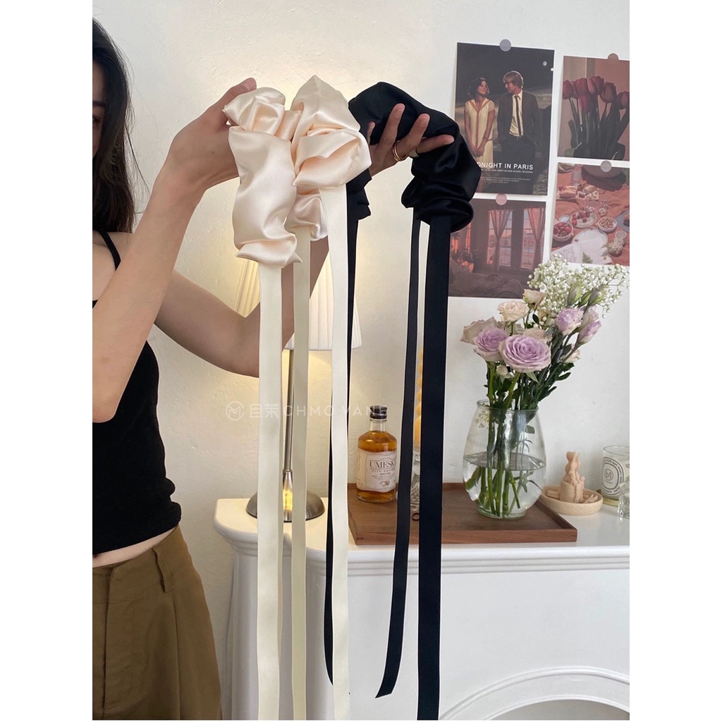 Dây Cột Tóc Cao Su Co Giãn Đính Nơ Xinh Xắn Cho Nữ