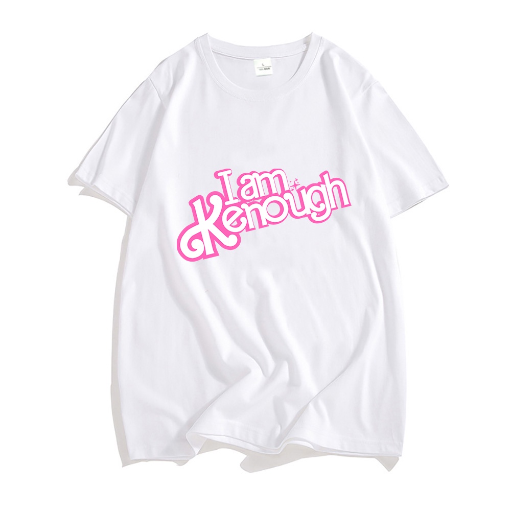 Áo Thun 100% Polyester Cổ Tròn Dáng Rộng In Chữ I Am Kenough Barbenheimer Thời Trang Mùa Hè Cho Nam Giới