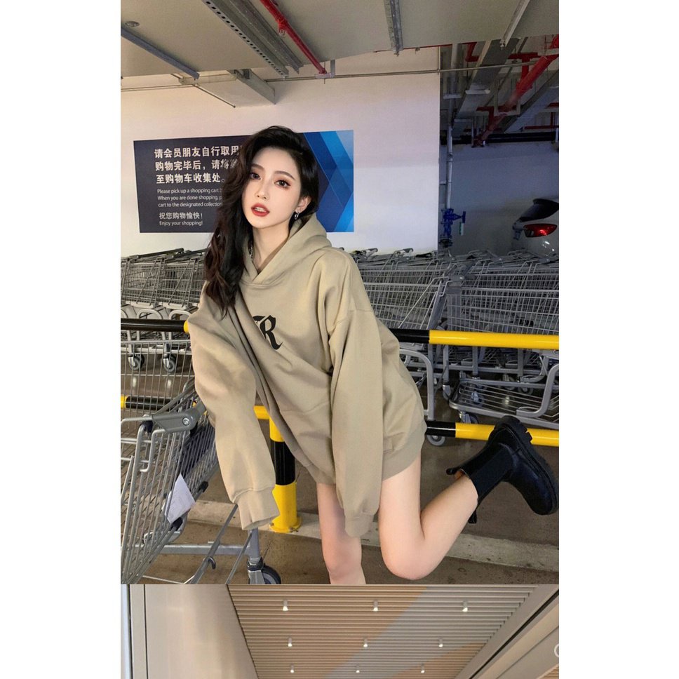 Áo Hoodie Bằng Lông Cừu Cỡ Lớn Phong Cách Retro Mỹ Thời Trang Cho Nữ