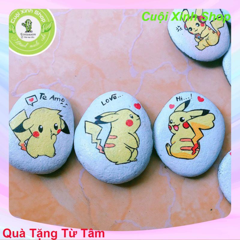Tranh đá cuội mini hình pokemon siêu yêu là món quà rất ý nghĩa và độc đáo