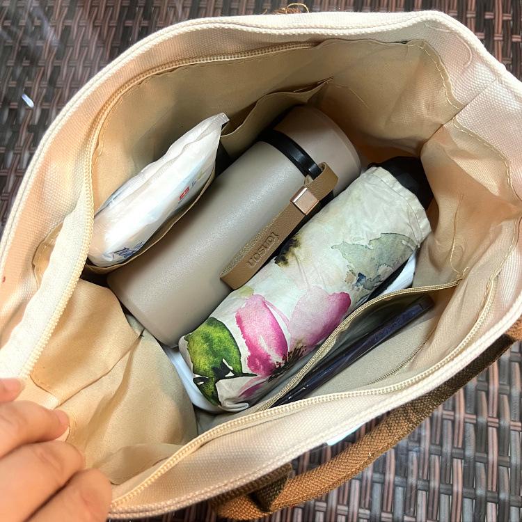 Túi Xách Nữ Tiện Ích Cầm Tay Vải Canvas Đựng Cơm Văn Phòng Phong Cách Đơn Giản Phong Cách Hàn Quốc TVT10