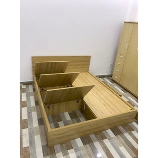 [Hà Nội] [GIƯỜNG NGỦ THÔNG MINH] GIƯỜNG CÓ 3 HỘC KÉO, 3 NẮP BẬT GỖ MDF (KHÔNG ĐẦU GIƯỜNG)