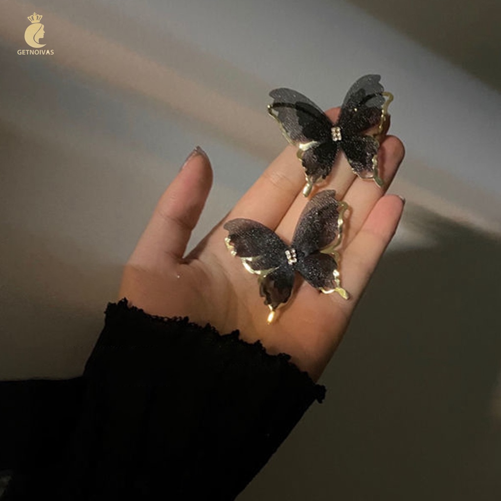 GETNOIVAS Bông Tai Hình Bướm Lấp Lánh Duyên Dáng Dành Cho Nữ