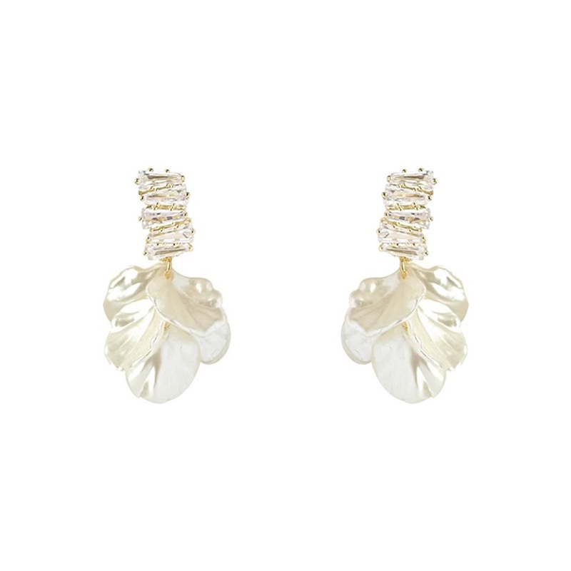 Khuyên Tai Tua Rua Hình Hoa Vỏ Sò Đính Đá zircon Cao Cấp Thời Trang Mùa Hè Năm 202