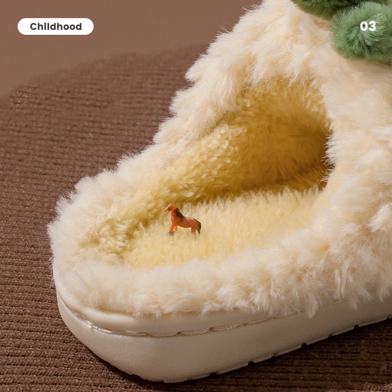 Dép Bông Đi Trong Nhà Chống Trượt Hình Quả Dứa Hoạt Hình Cho Bé