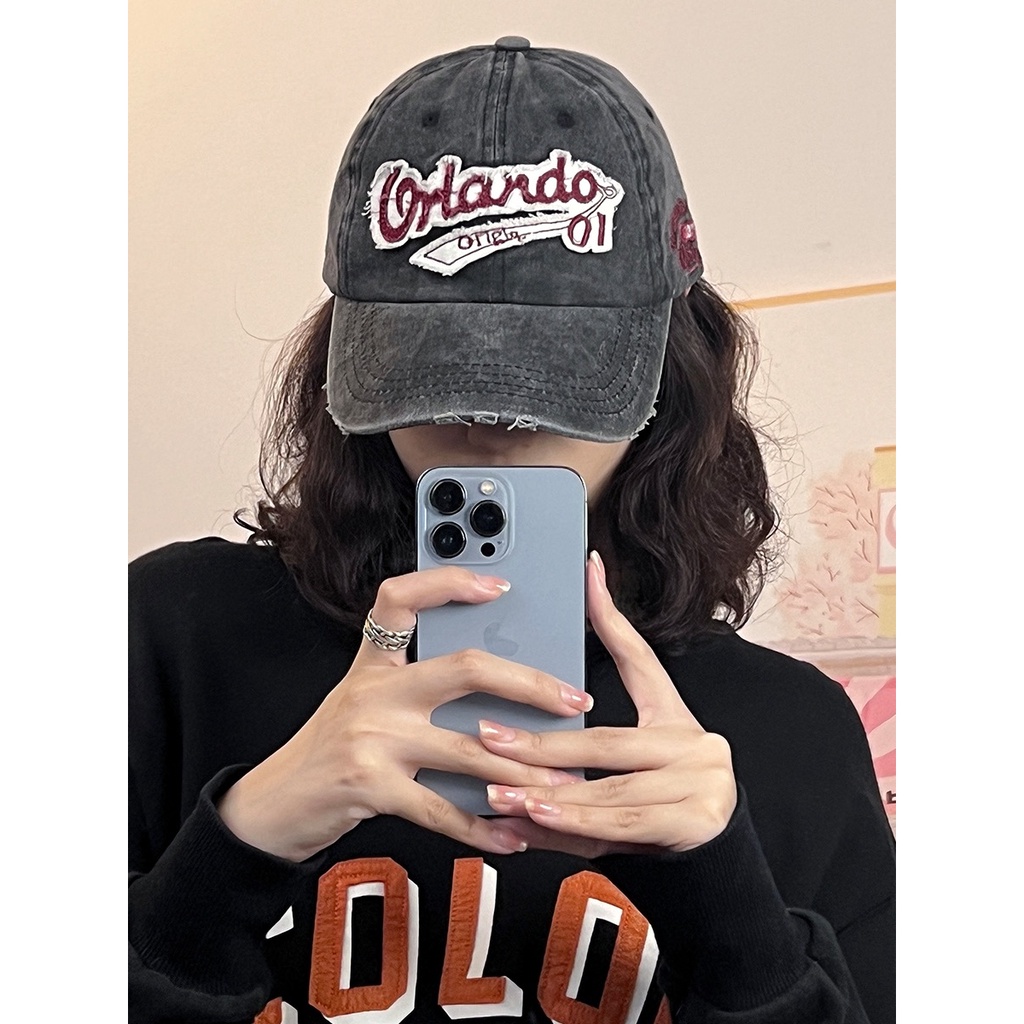 Mũ Lưỡi Trai Phối Rách Kiểu Hip Hop Mỹ Cá Tính Y2k