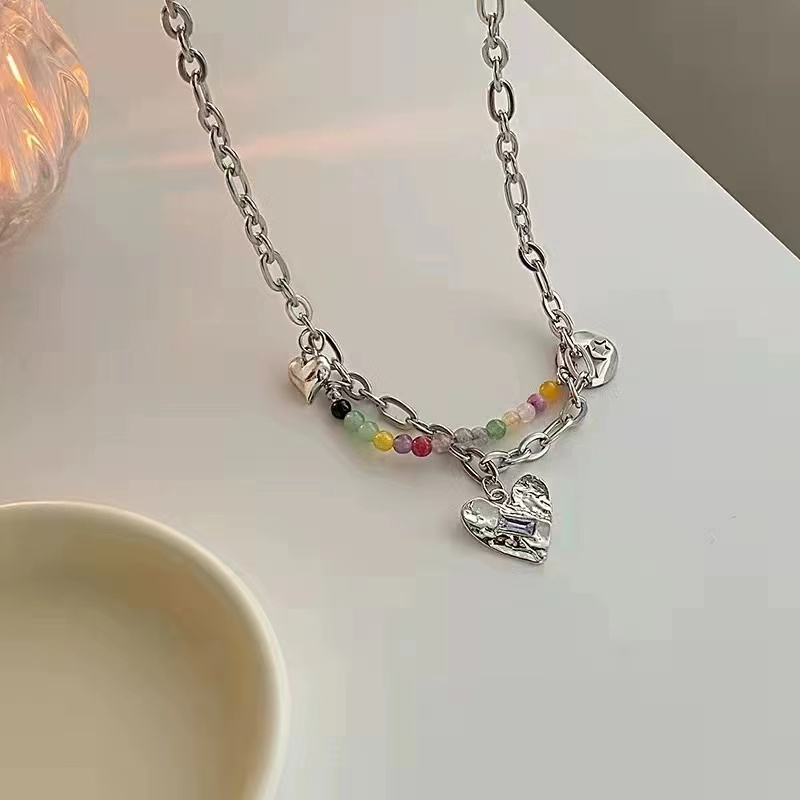 Dây Chuyền Mặt Hình Trái Tim / Bướm Đính Đá Pha Lê Đơn Giản Thời Trang Cho Nữ Y2k