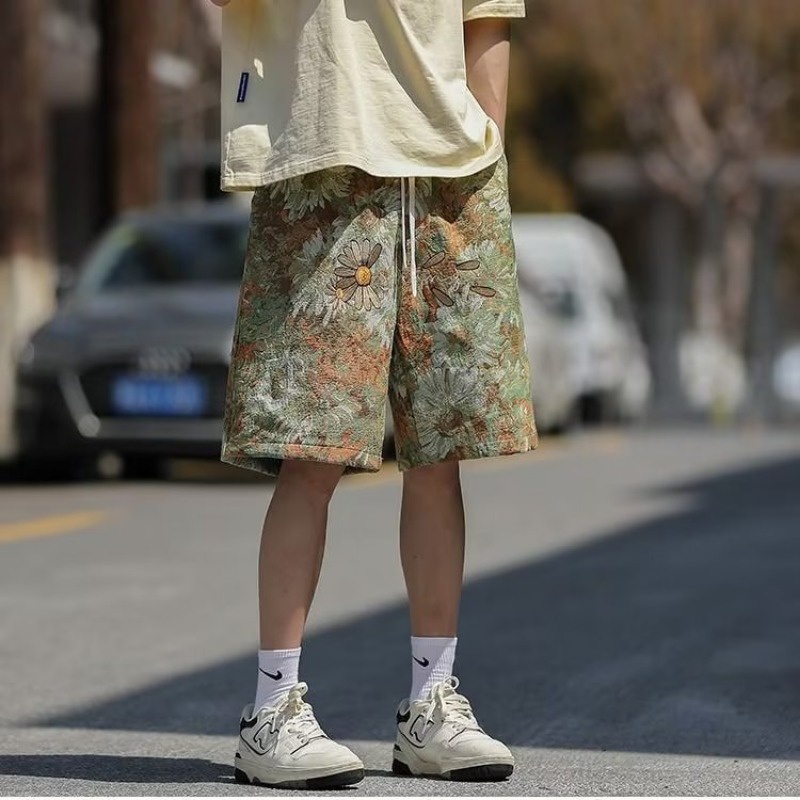 Quần Short Thể Thao Phong Cách Retro Đường Phố Mùa Hè Mới Cho Nam