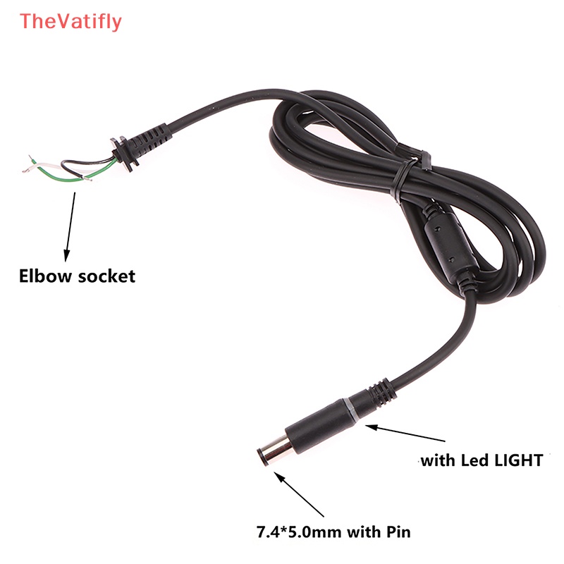 Dây Cáp Kết Nối DC Cho Laptop Màu Đen Pin 7.4X5.0 7.4 * 5.0mm Với Đèn Led 1.5M