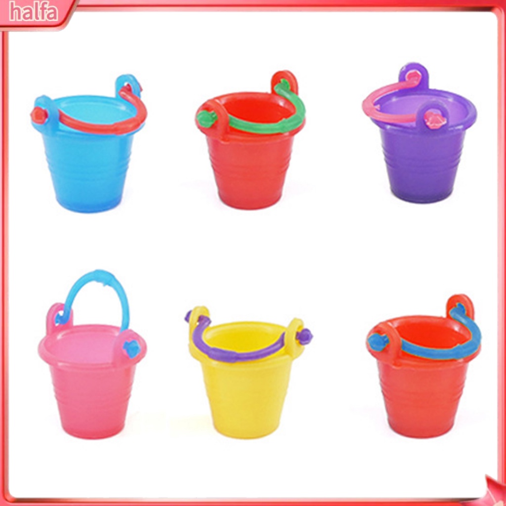 Set 6 Xô Mini Bằng Nhựa Tỉ Lệ 1: 12 Dành Cho Trẻ Em