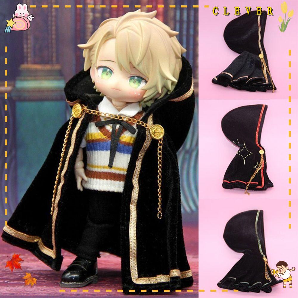 Clever doll cloak, thời trang 4 màu áo khoác quần áo búp bê, phụ kiện đồng phục học sinh đại học búp bê mặc áo 1/11 ob11 búp bê / 1/12 búp bê bjd