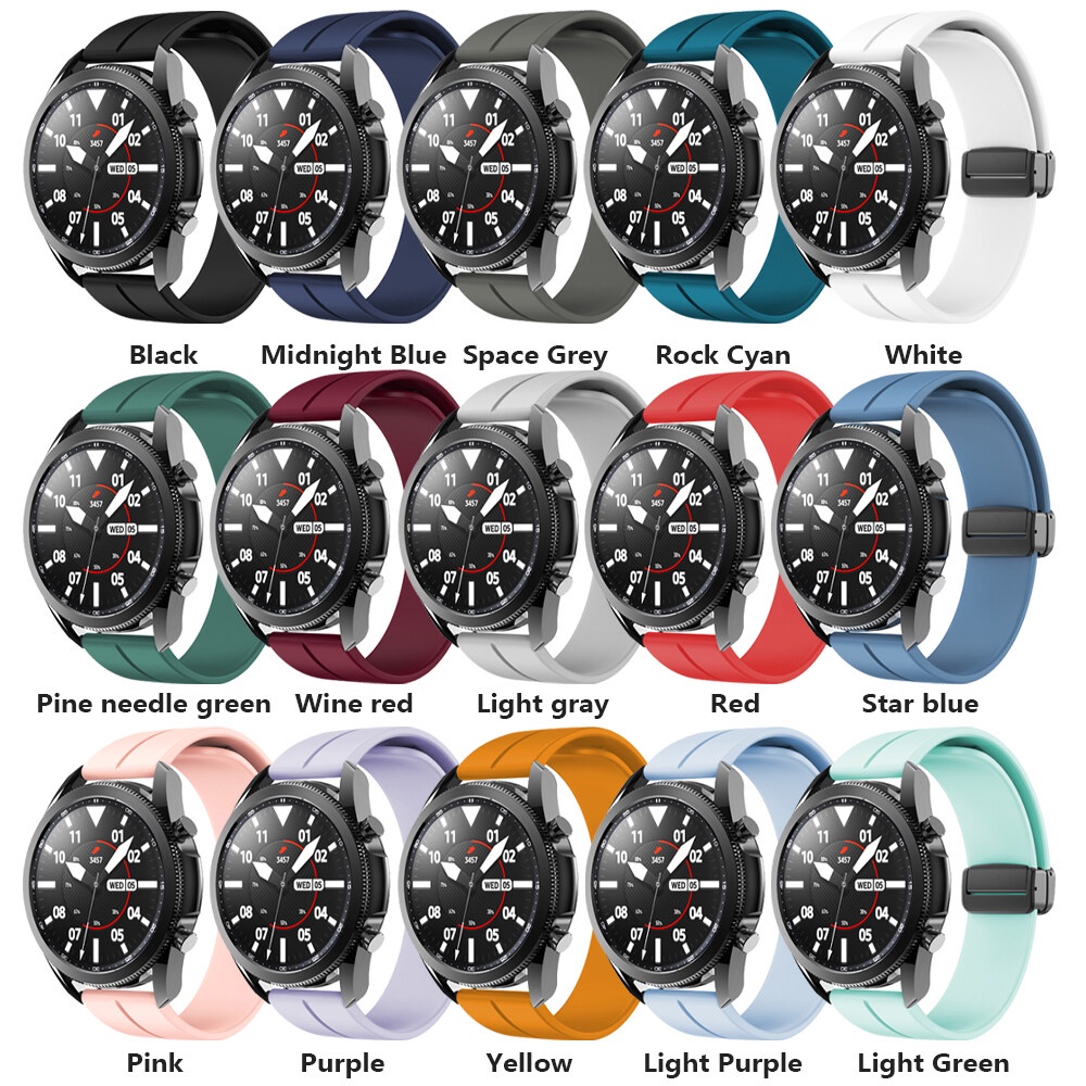 Dây Đeo Silicon Khóa Nam Châm 20Mm 22Mm Cho Đồng Hồ Thông Minh Samsung Galaxy watch 6 5 4 40mm 44mm Galaxy watch 6 classic 43mm 47mm