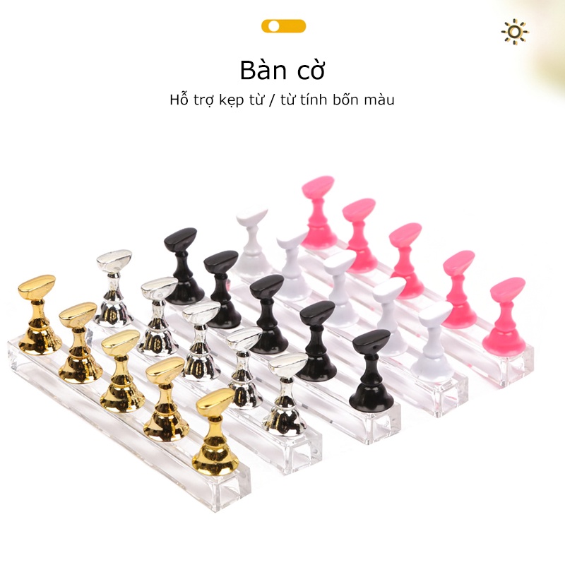 Set 5 chiếc đế gắn móng giả tập vẽ nail - đế nam châm gắn móng mẫu chuyên dụng SHERI