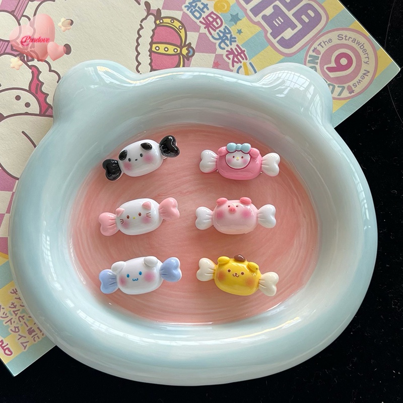 1/ 6 Kẹp tóc mini QrhYK kiểu Sanrio Cinnamon Dog My Melody Pompom Purins Hello Kitty dễ thương dành cho bé gái