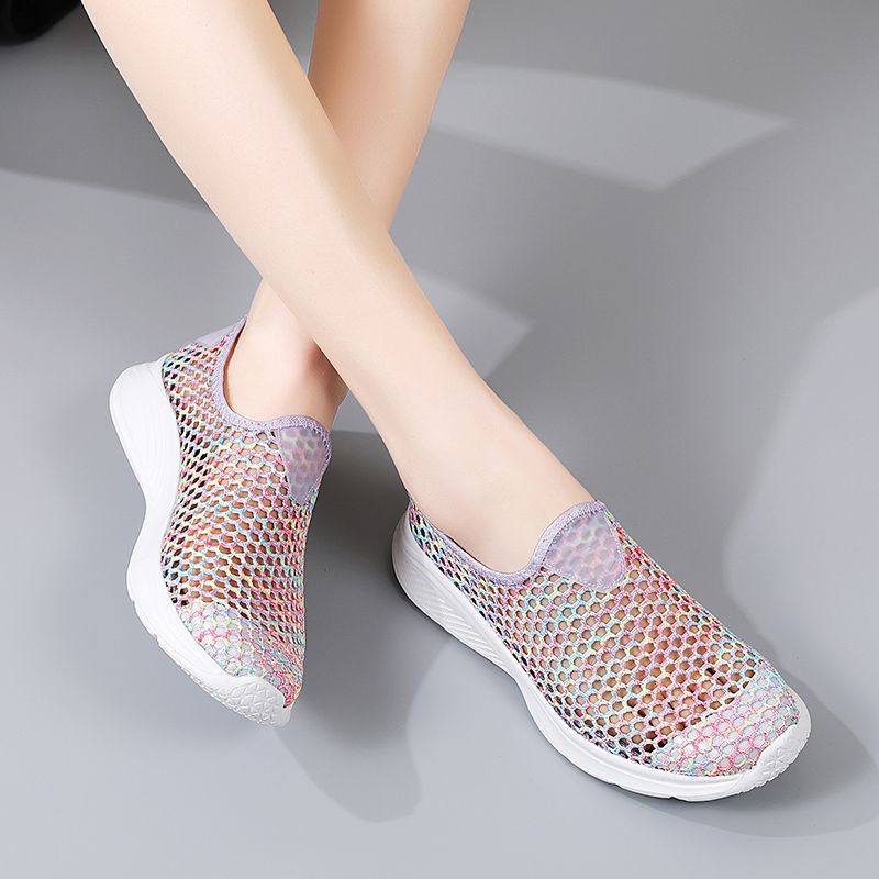 Ready stock new women's sneakers sport shoes breathable mesh anti-slip shoes