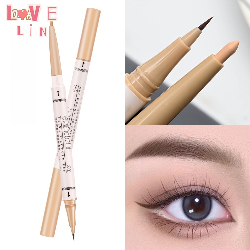 Lovelin màu pha lê berbeni hiệu ứng kép nằm tằm bút phác thảo bút bóng mờ khuôn mặt tự nhiên để bút đánh dấu sáng