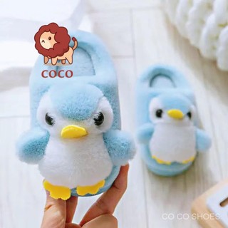 Giày vải cotton dày ấm áp kiểu hoạt hình đáng yêu cho bé