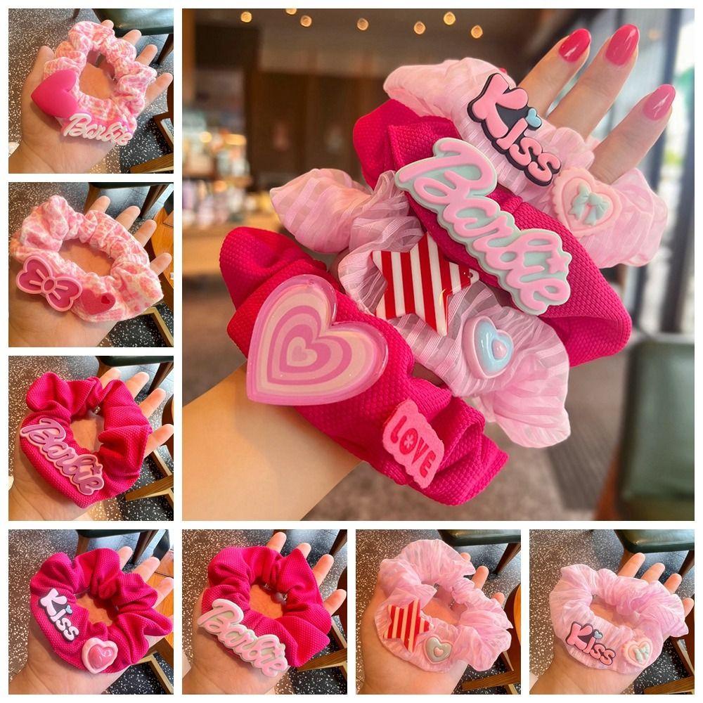 Shanrong barbie dây buộc tóc, chữ sang trọng, mũ đội đầu đơn giản phim hoạt hình scrunchies y2k cosplay