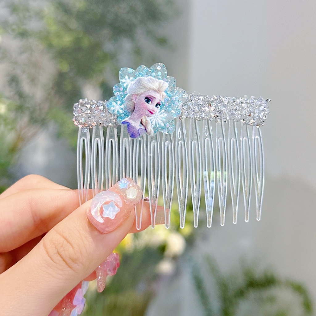 Kẹp Tóc Đính Đá Họa Tiết Hoạt Hình Frozen Xinh Xắn Cho Bé Gái 2023