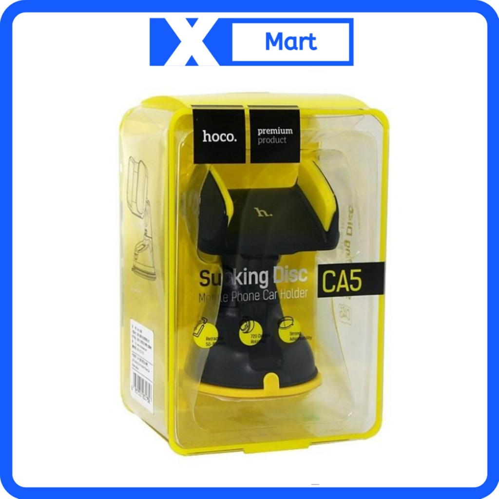Giá đỡ điện thoại trên xe hơi HOCO CA5 chính hãng - Kẹp đt hít trên xe oto siêu chắc chắn