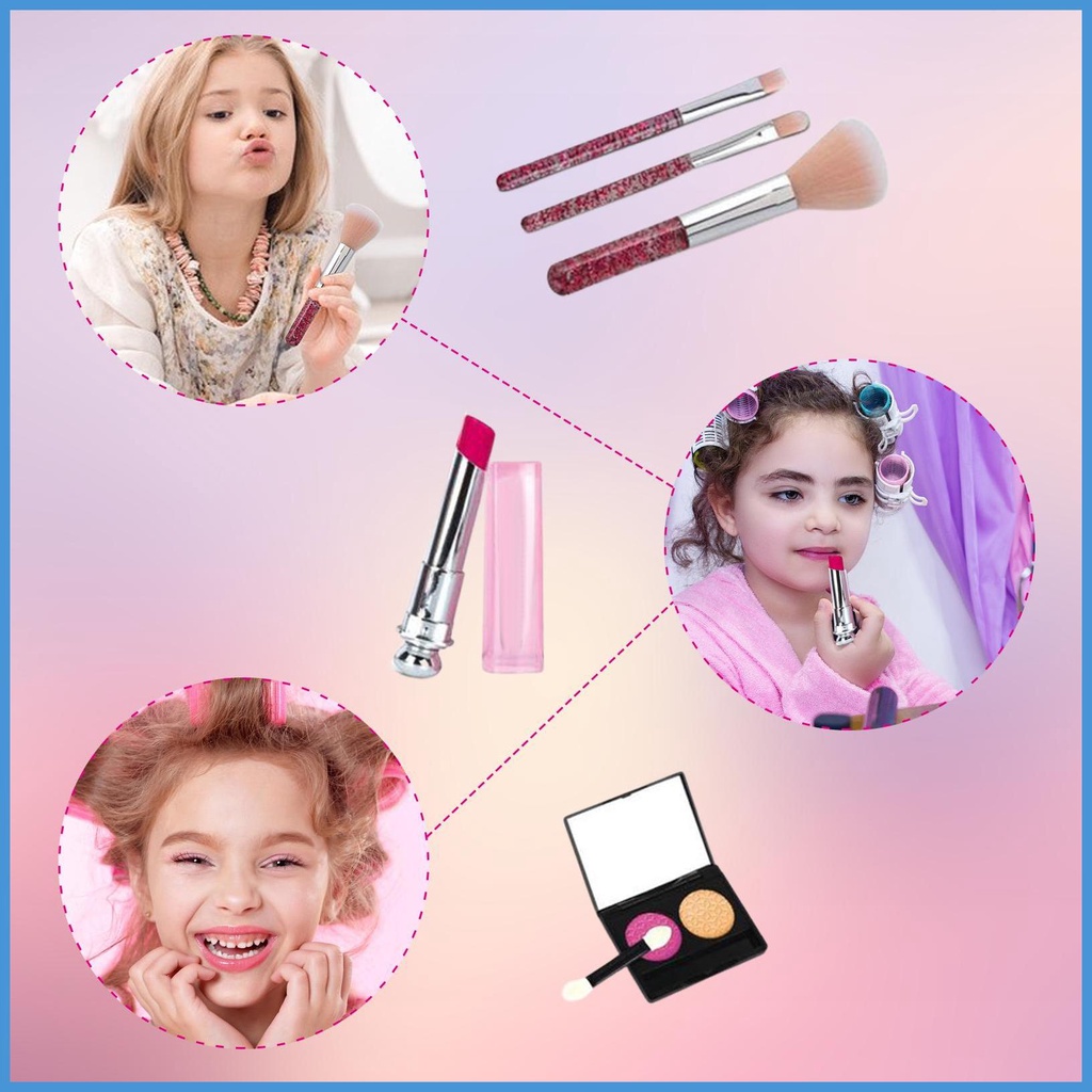 Realistic kids makeup kit giả vờ chơi đồ chơi trang điểm mô phỏng đồ chơi mỹ phẩm cho trẻ em an toàn để chơi ngoại hình thực tế luvn