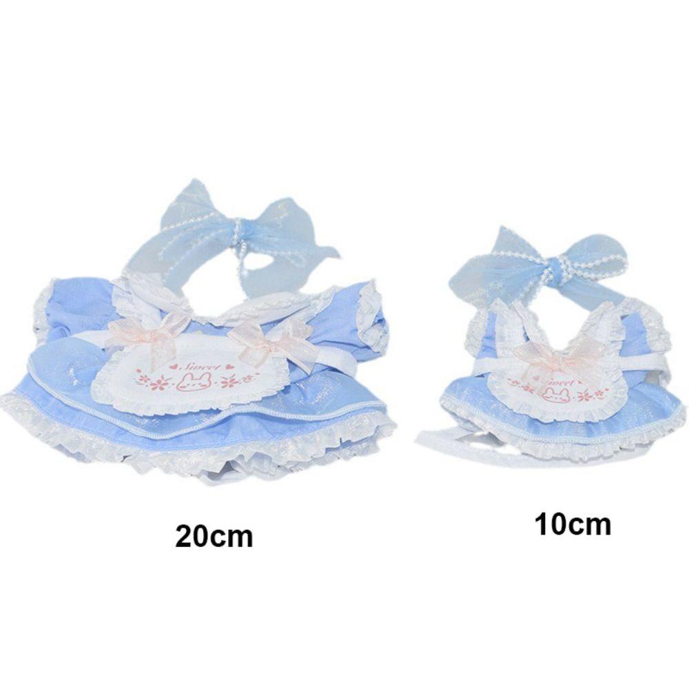 Uumir miniature dress suit, quần áo búp bê 10cm 20cm màu xanh lam, quà tặng phim hoạt hình thỏ trang phục có thể thay thế thay thế trò chơi mặc quần áo mini bowknot headwear búp bê nhồi bông