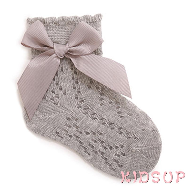 Kidsup1-toddler girls vớ mắt cá chân mùa hè lưới thoáng khí nơ công chúa vớ cho tiệc cưới du lịch