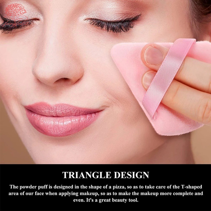 Triangle shape powder puff có thể giặt được mỹ phẩm nhỏ phấn phủ bông mềm mại dụng cụ trang điểm puff nhẹ