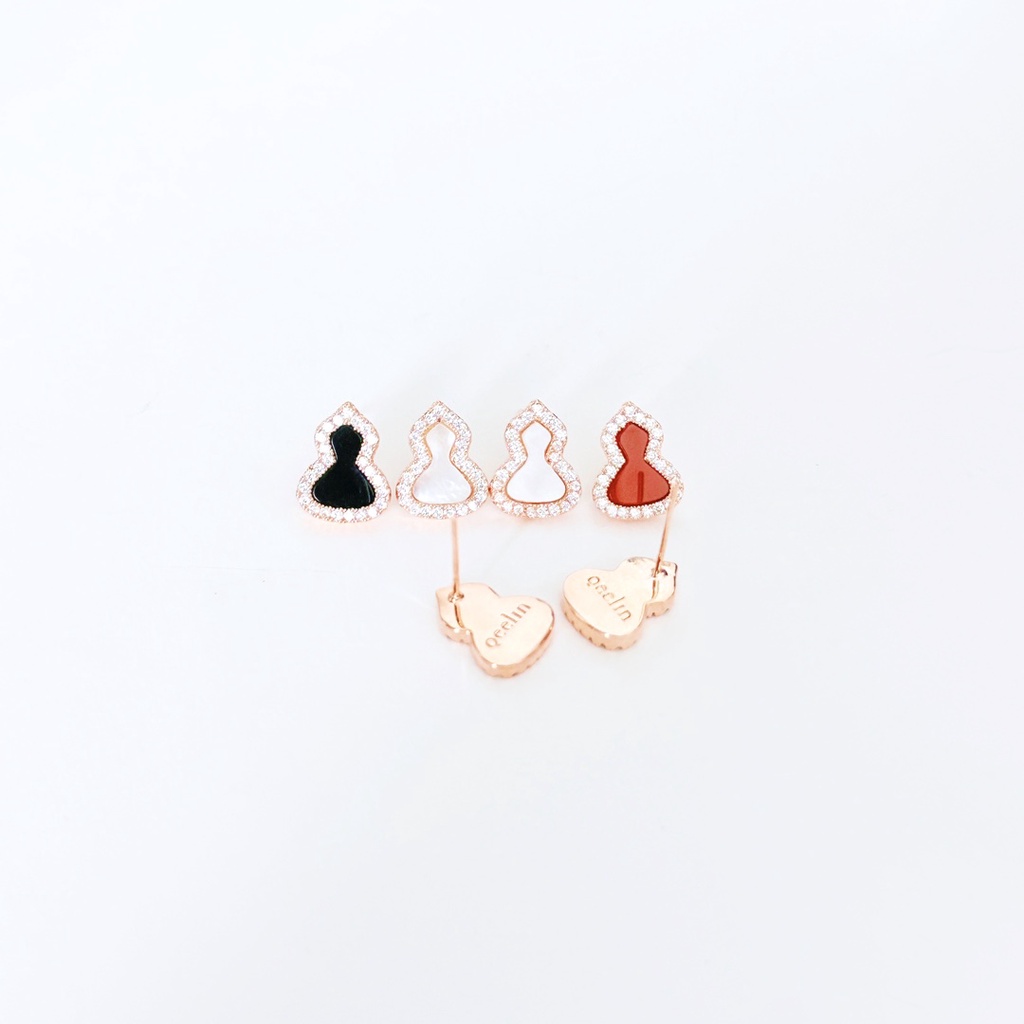 Bông tai titan thép chữ logo vòng đeo tai stud bông tai trang sức của phụ nữ