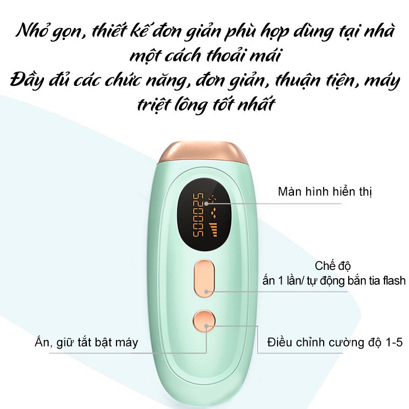 Máy triệt lông cầm tay IPL hàng chính hãng, máy triệt lông tay, lông nách, vùng kín, triệt lông vĩnh viễn không gây đau