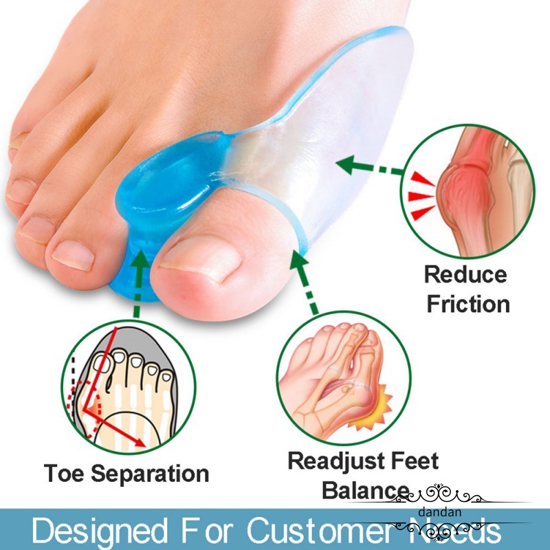 New blue soft silicone gel toe separator hallux valgus bunion spacers thumb corrector foot care tool